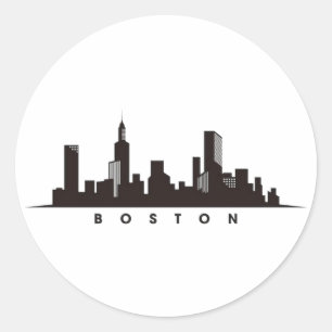 Boston City Skyline, boston ma skyline Classic Round Sticker