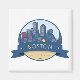 Boston City Skyline, boston ma skyline Magnet