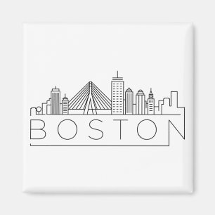 Boston City Skyline, Boston Ma Skyline Magnet