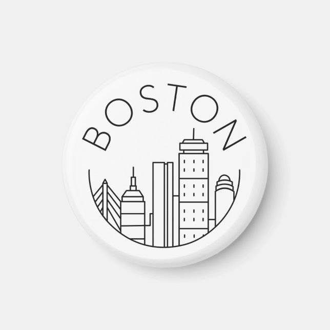 Boston City Skyline, boston ma skyline Magnet (Front)