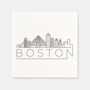 Boston City Skyline, boston ma skyline Napkin