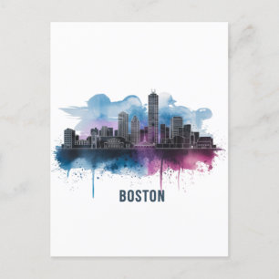 Boston City Skyline, Boston Ma Skyline Postcard