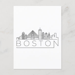 Boston City Skyline, boston ma skyline Postcard