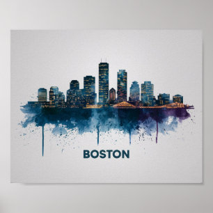 Boston City Skyline, Boston Ma Skyline  Poster