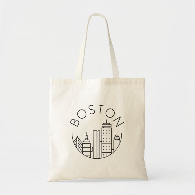 Boston City Skyline, boston ma skyline Tote Bag (Front)