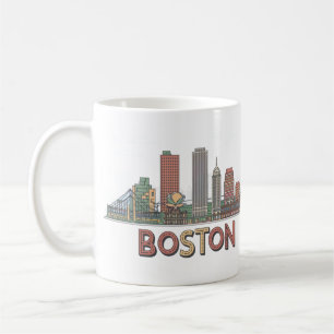 Boston City Skyline, Boston Ma Us Skyline Coffee Mug