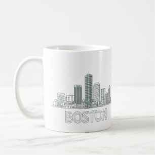 Boston City Skyline, Boston Ma Us Skyline Coffee Mug
