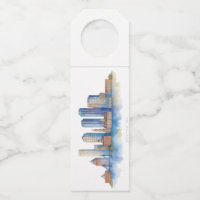 Boston City Skyline Watercolor | Modern Boston MA 