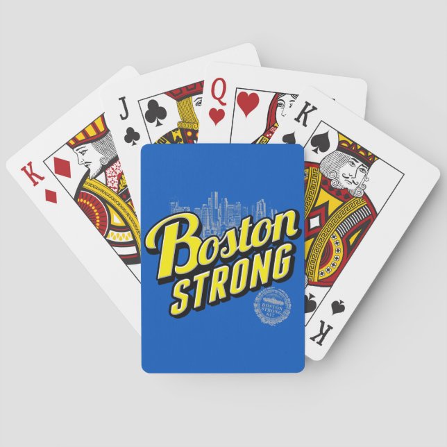 Boston City Strong Remembers on Blue Playing Cards (Back)