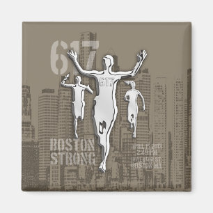 Boston City Strong Remembers on Taupe Decor Magnet
