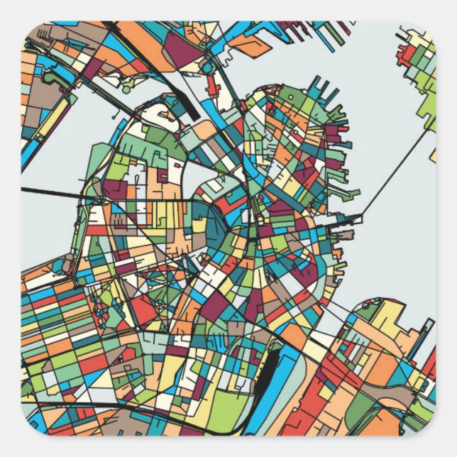 Boston City USA Square Sticker (Front)