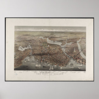 Boston City View 1873 Poster