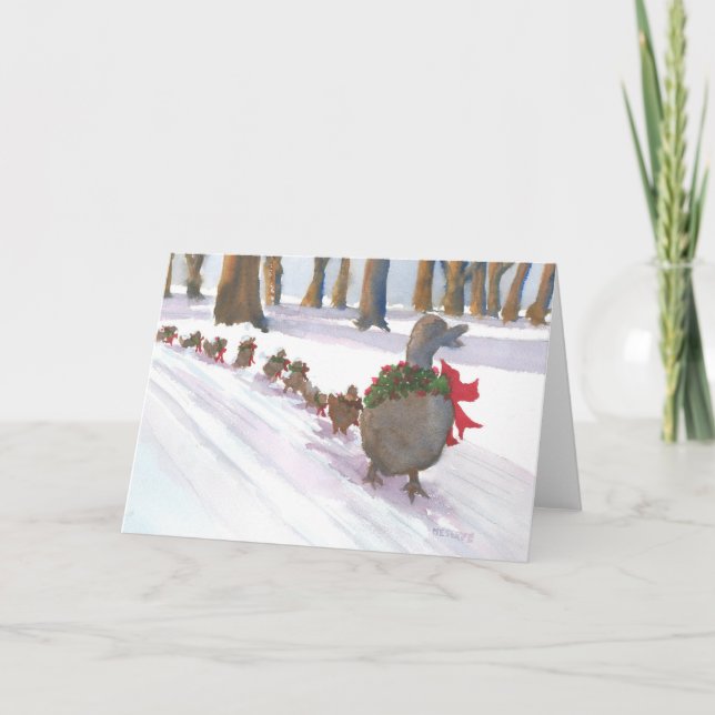 Boston Common Ducks Dressed Up Holiday Card (Front)