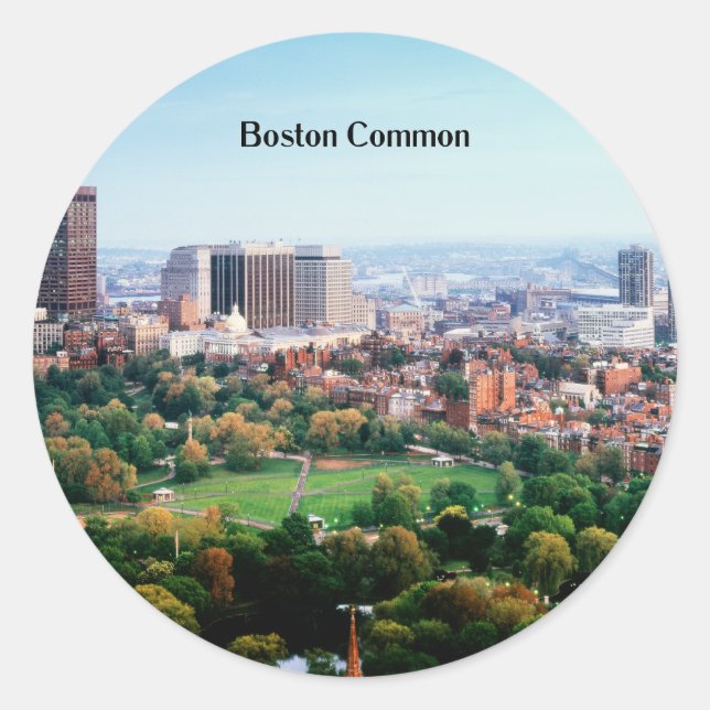 Boston Common, public park, Classic Round Sticker (Front)