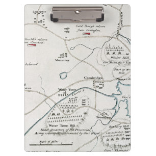 BOSTON-CONCORD MAP, 1775 CLIPBOARD