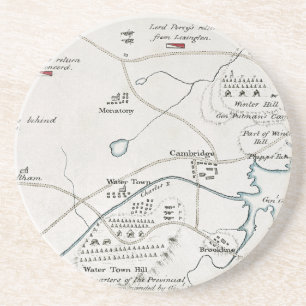BOSTON-CONCORD MAP, 1775 COASTER