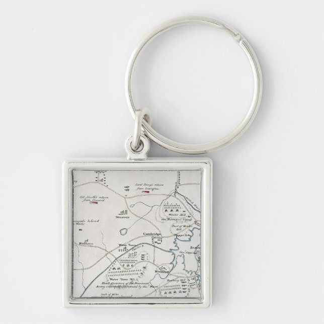 BOSTON-CONCORD MAP, 1775 KEY RING (Front)