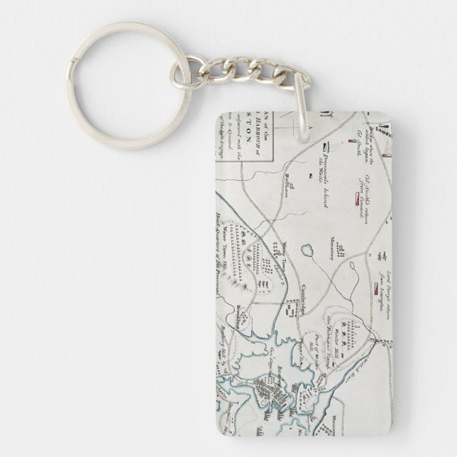 BOSTON-CONCORD MAP, 1775 KEY RING (Front)