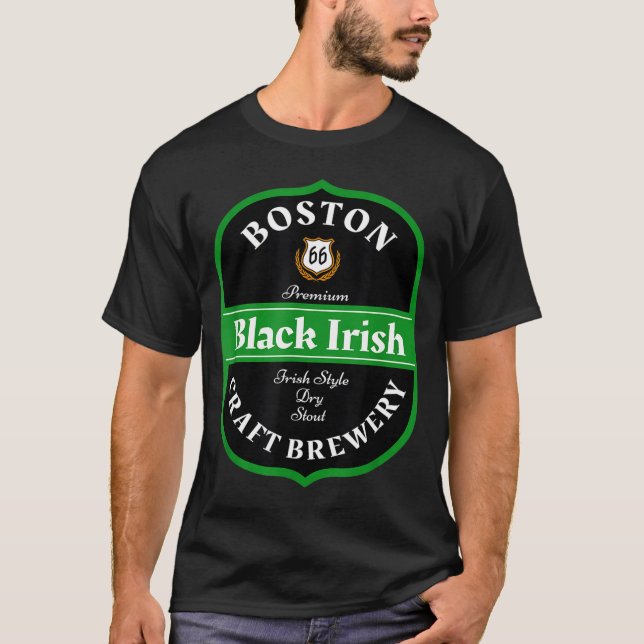 Boston Craft Brewery Boston Black Irish Stout Nove T-Shirt (Front)