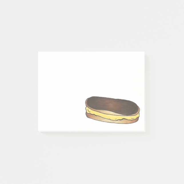 Boston Cream Chocolate Eclair Pastry Food Post Its Post-it Notes (Front)