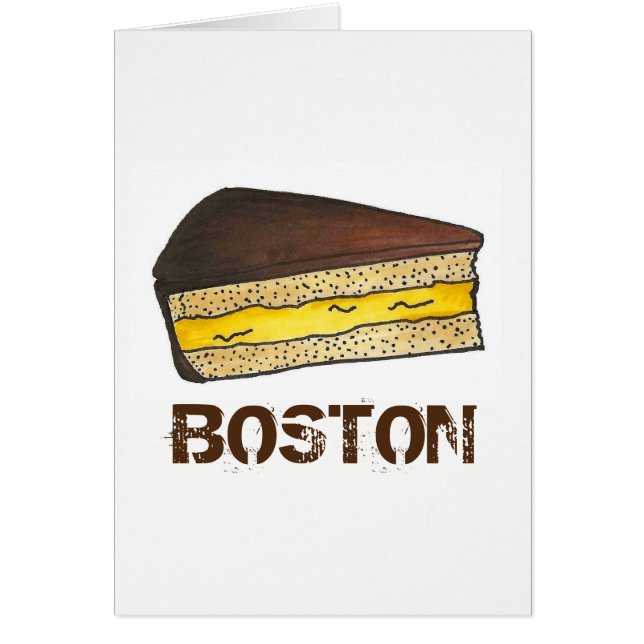 Boston Cream Creme Pie Slice Dessert Massachusetts (Front)