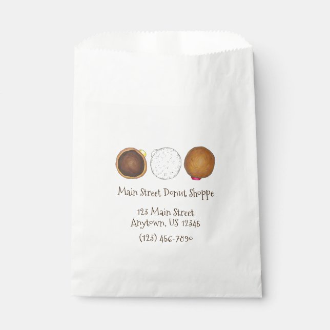 Boston Cream Filled Jelly Doughnut Doughnut Bakery Favour Bags (Front)