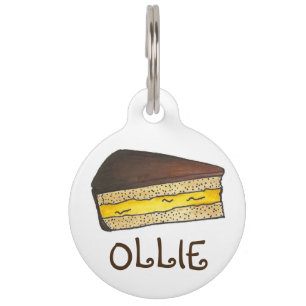 Boston Cream Pie Slice Dessert Foodie Pet Dog Tag