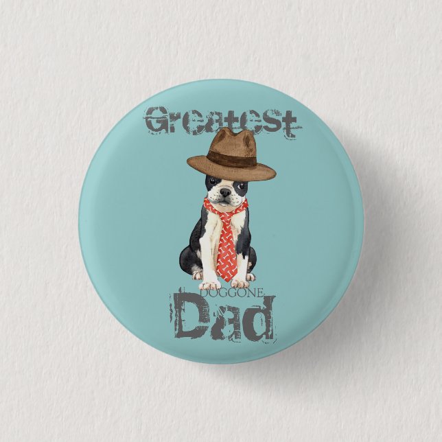 Boston Dad 3 Cm Round Badge (Front)