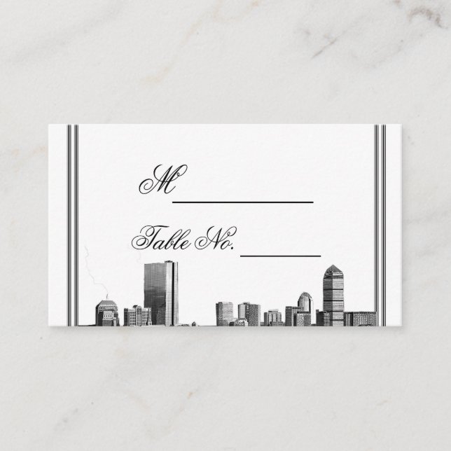 Boston Destination Wedding Place Card (Front)