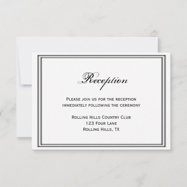 Boston Destination Wedding Reception Invitation (Front)