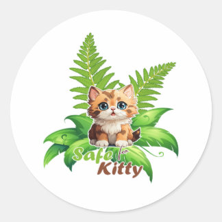 Boston Fern Cat Safe Plant Mum Gift Classic Round Sticker