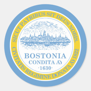 Boston Flag Classic Round Sticker