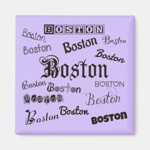 Boston Fonts on Lavender Magnet
