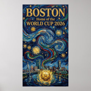 Boston Football Art 2026 Skyline Stadium Design Poster