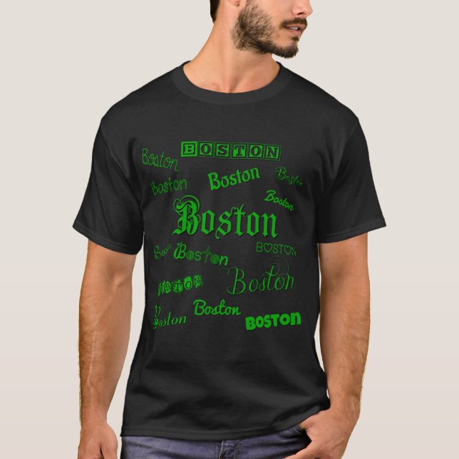 Boston Green Fonts T-Shirt (Front)
