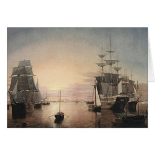 Boston Harbor Sunset card