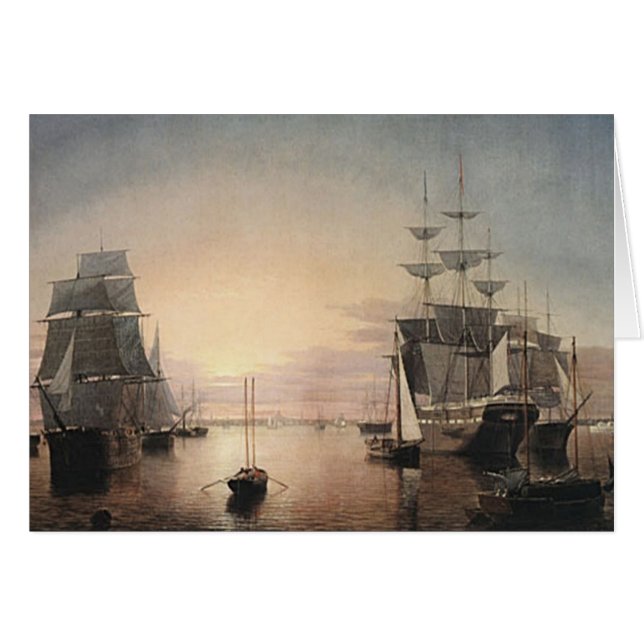 Boston Harbor Sunset card (Front Horizontal)