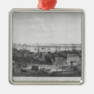 Boston Harbour, 1854 Metal Tree Decoration