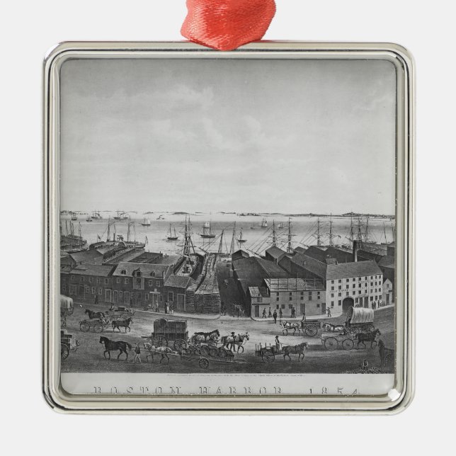 Boston Harbour, 1854 Metal Tree Decoration (Front)