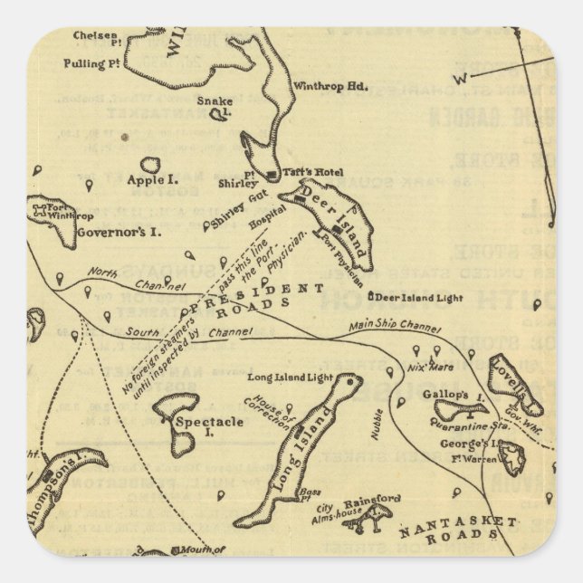 Boston Harbour 2 Square Sticker (Front)