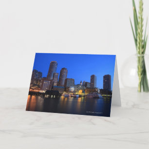 Boston Harbour and skyline. Boston is one of the Card