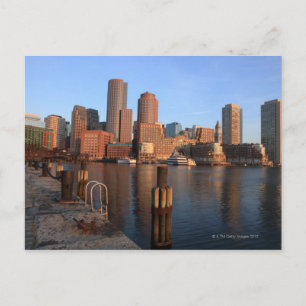 Boston Harbour and skyline. Boston is one of the Postcard