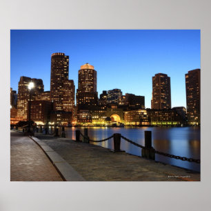 Boston Harbour and skyline. Boston is one of the Poster