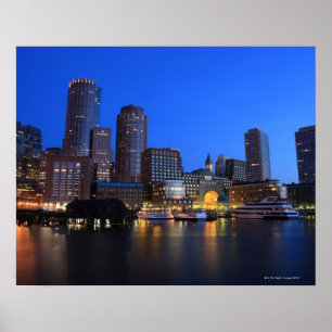 Boston Harbour and skyline.  Boston is one of the Poster