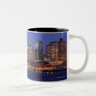 Boston Harbour and skyline. Boston is one of the Two-Tone Coffee Mug
