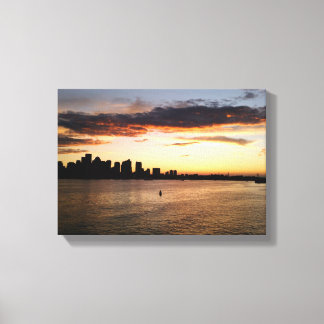 Boston Harbour at Sunset Canvas Print