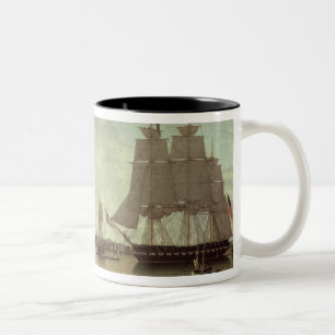 Boston Harbour from Constitution Wharf Two-Tone Coffee Mug