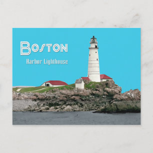Boston Harbour Lighthouse Postcard