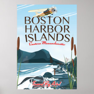 Boston Harbour Massachusetts Flight poster