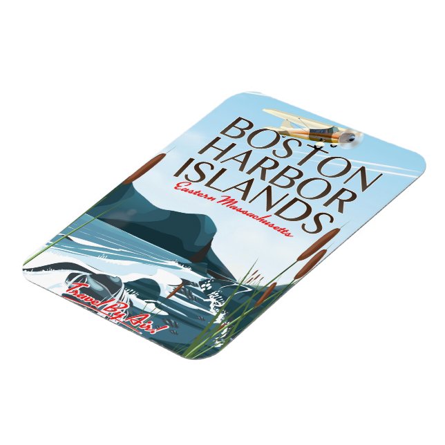 Boston Harbour Massachusetts Flight poster Magnet (Left Side)
